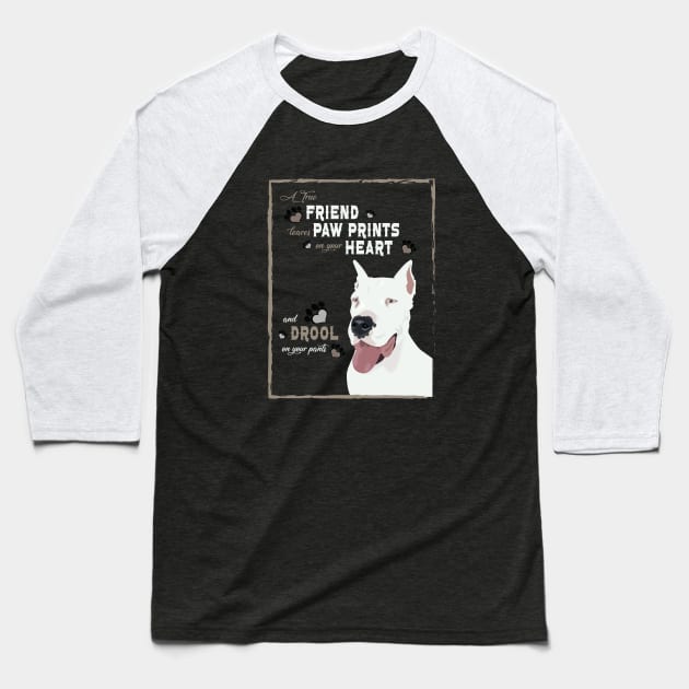 Argentinian Dogo Lover Baseball T-Shirt by The Wagging Willow